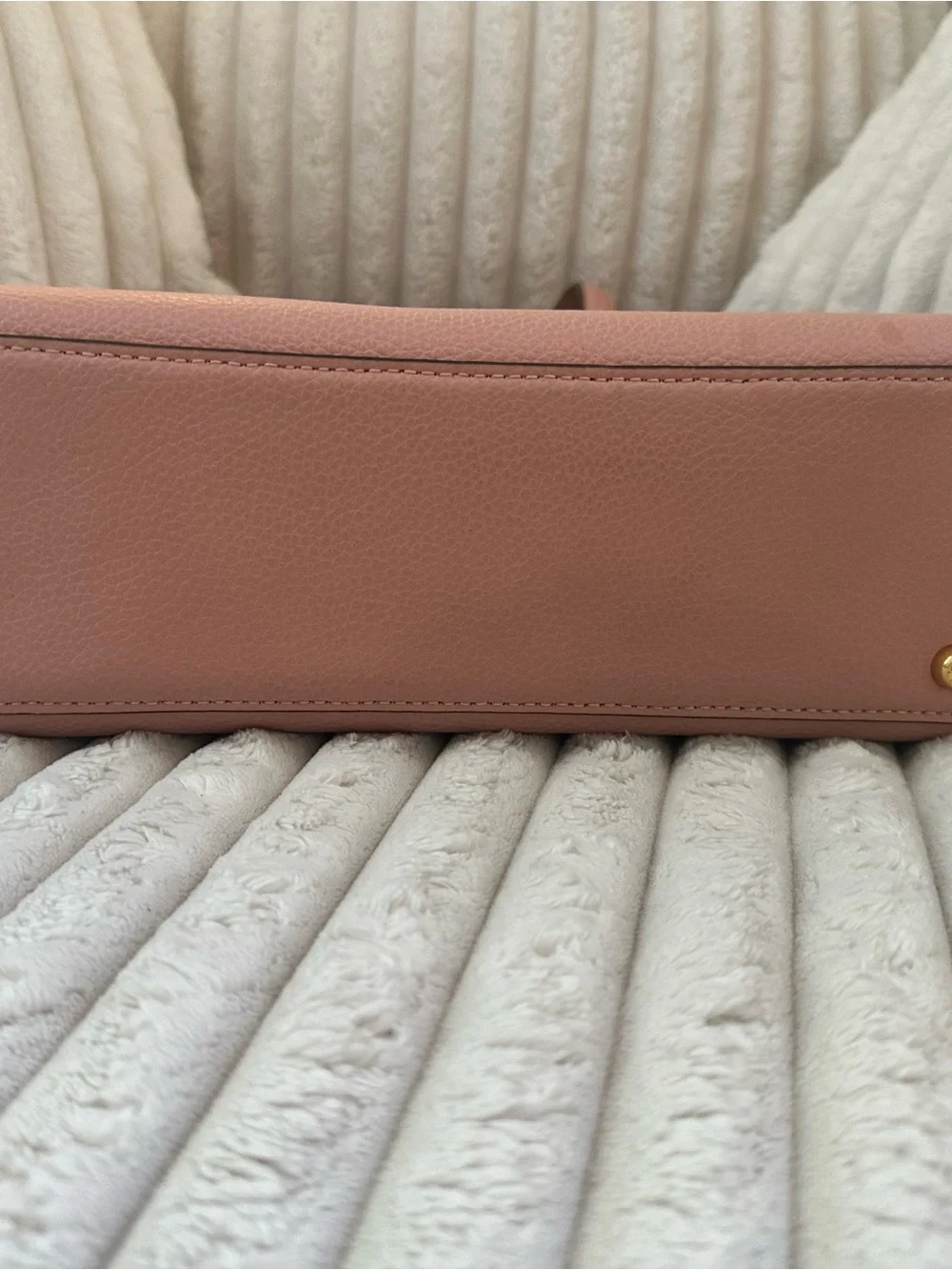 Tory Burch Dusty Rose Leather Satchel with Mustard Tag